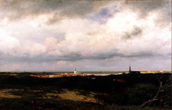 Uma Vista Costeira perto de Haia de Julius Jacobus de Sande Bakhuizen