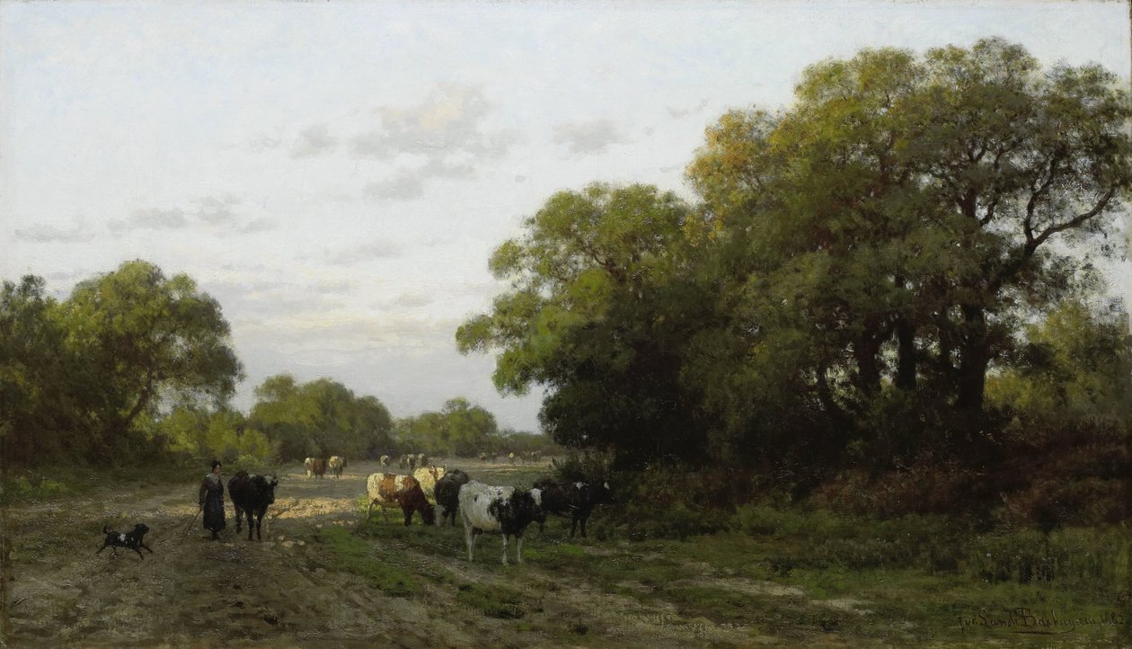 Paisagem em Drenthe de Julius Jacobus van de Sande Bakhuyzen