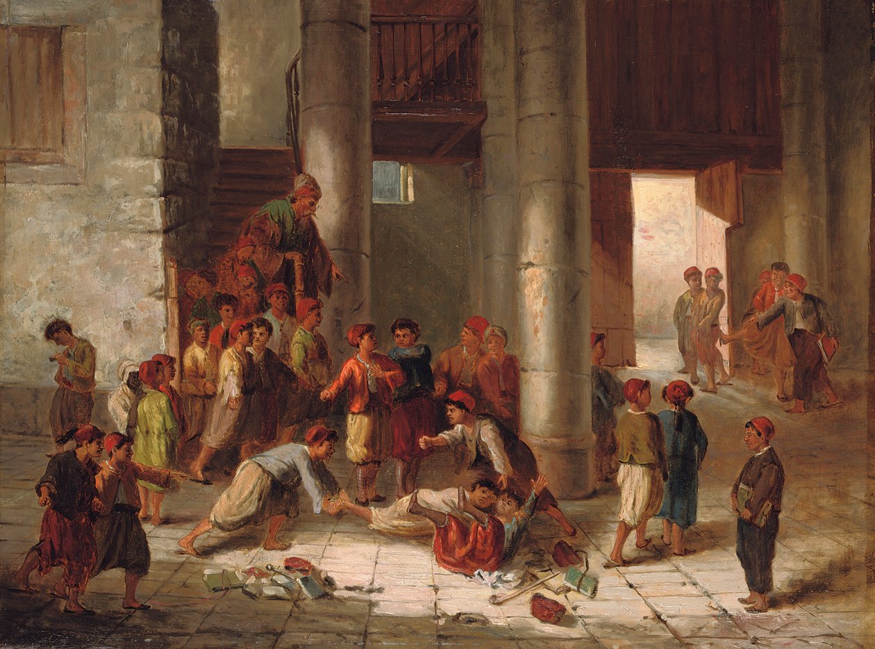 Travessura no pátio da escola de Julius Joseph Gaspard Starck