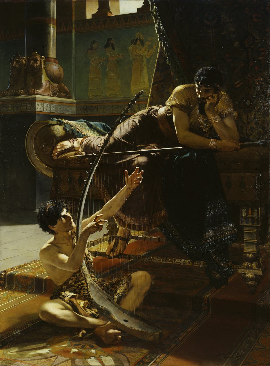 Davi e Saulo, 1885 de Julius Kronberg