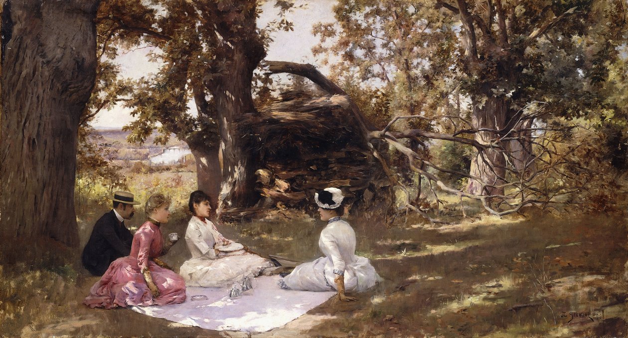 Piquenique sob as árvores, 1896 de Julius Leblanc Stewart