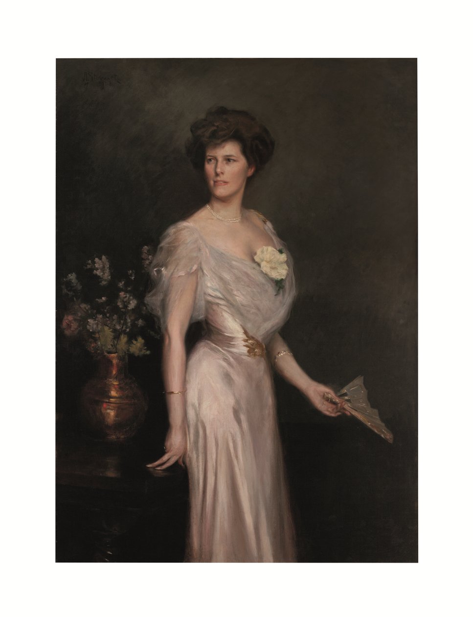 Mulher com leque: Retrato da Sra. Antonio Yznaga Stewart de Julius Leblanc Stewart