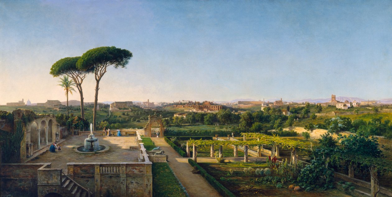 Uma visão de Roma do Aventino, 1873 de Julius O. Montalant