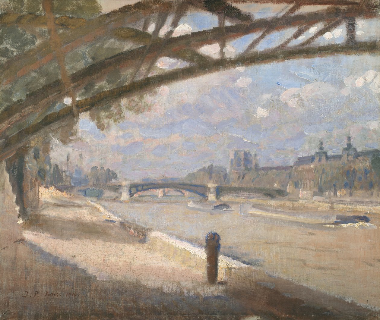 Sob a Pont des Arts, Paris. Meio-dia de Julius Paulsen