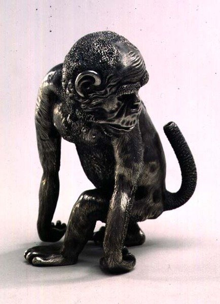 Figura de um macaco feito para Fabergé, c.1896-1908 (prata) de Julius Rappoport