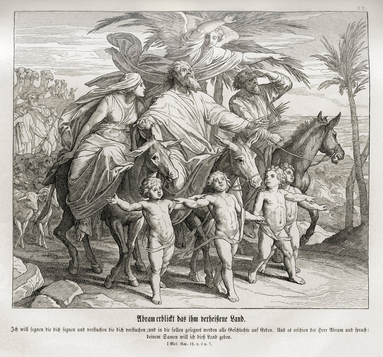 Abraão vê a terra prometida a ele, Gênesis de Julius Schnorr von Carolsfeld