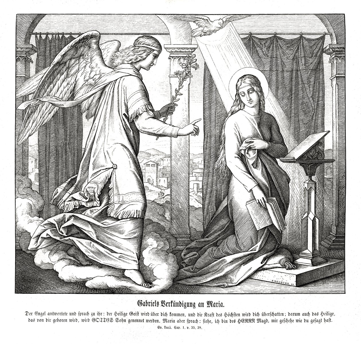 Anunciação, Evangelho de Lucas de Julius Schnorr von Carolsfeld