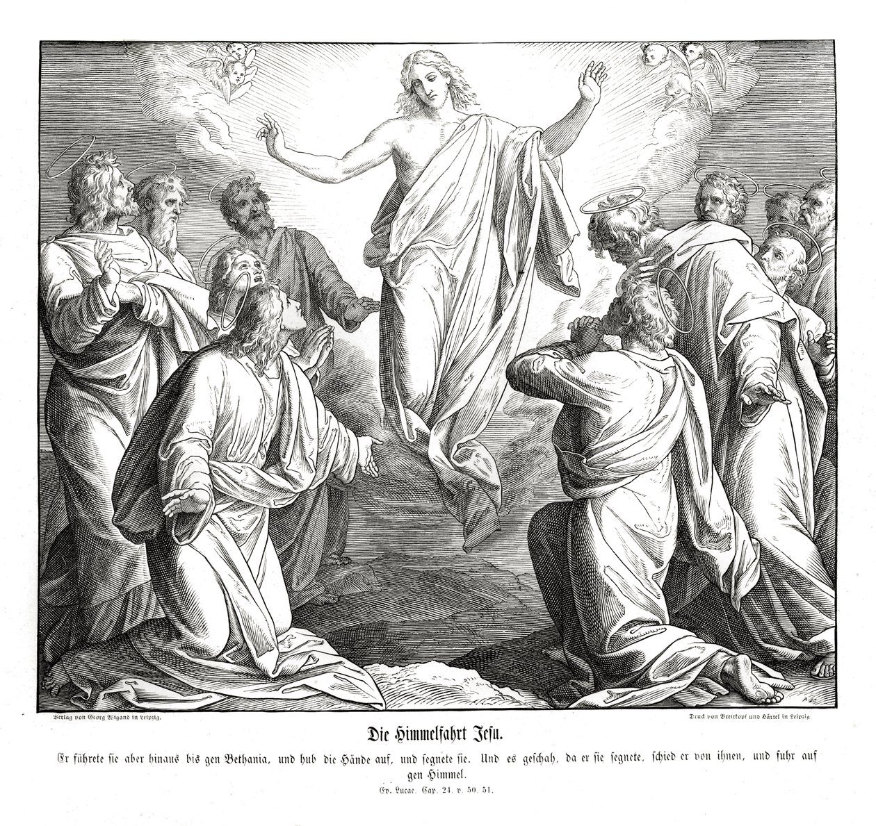 Ascensão de Cristo, Evangelho de Lucas de Julius Schnorr von Carolsfeld