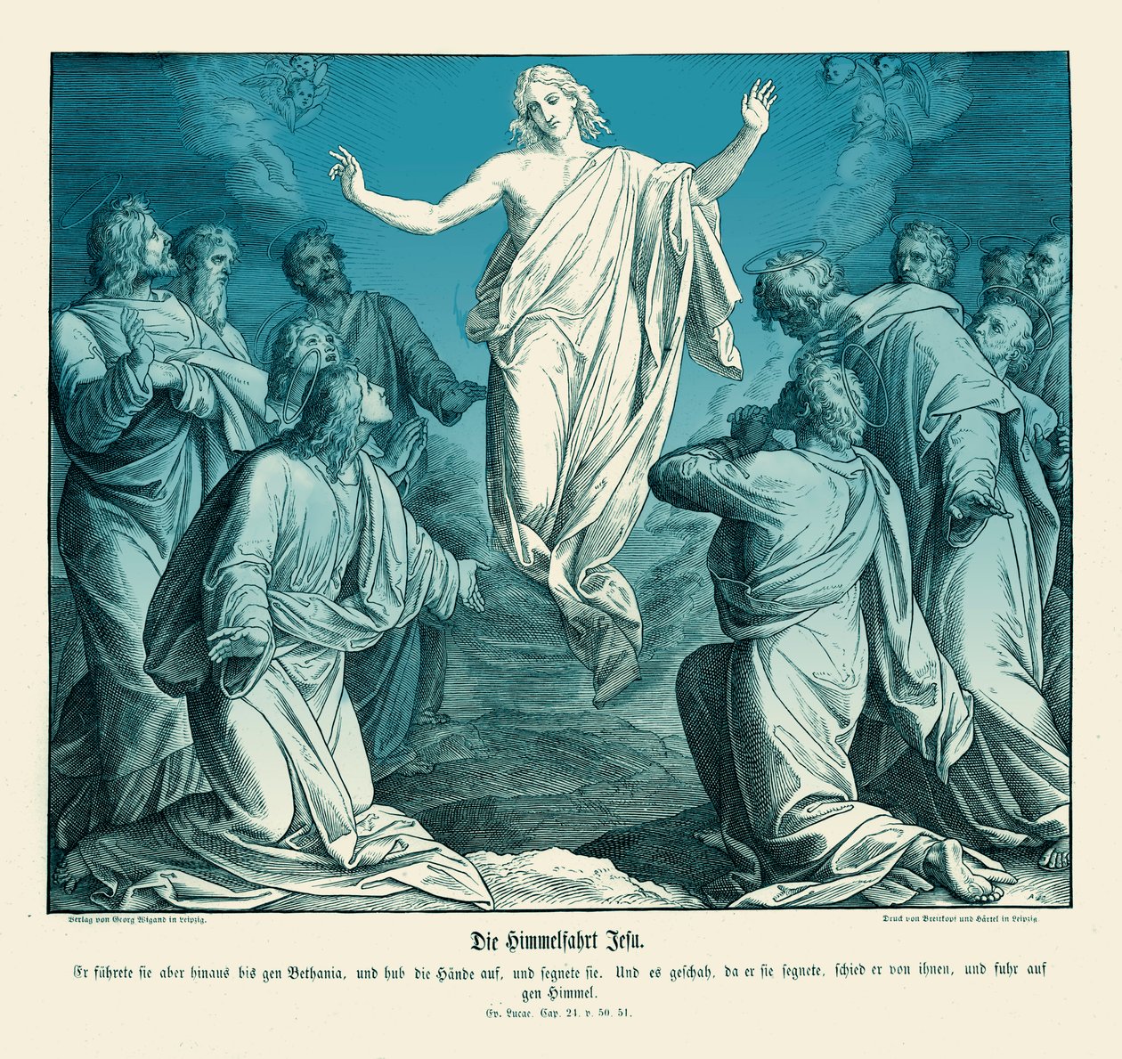 Ascensão de Cristo, Evangelho de Lucas de Julius Schnorr von Carolsfeld