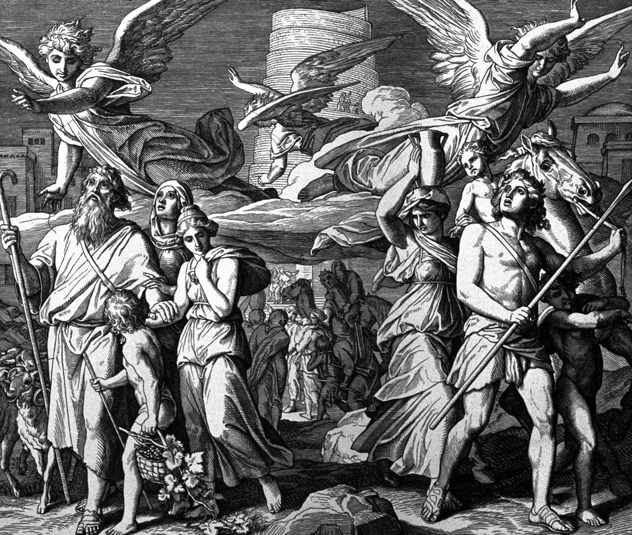 Babel, a dispersão dos descendentes de Noé de Julius Schnorr von Carolsfeld