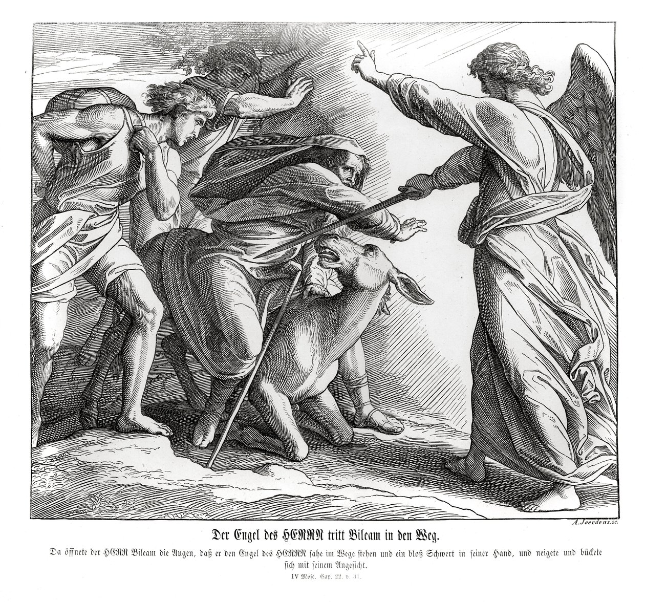 Balaão encontra o anjo do Senhor, Números de Julius Schnorr von Carolsfeld