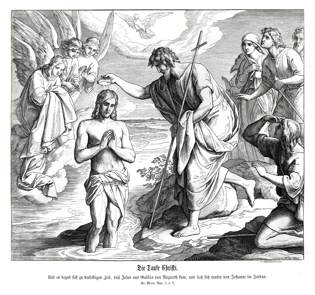 Batismo de Cristo, Evangelho de Marcos de Julius Schnorr von Carolsfeld