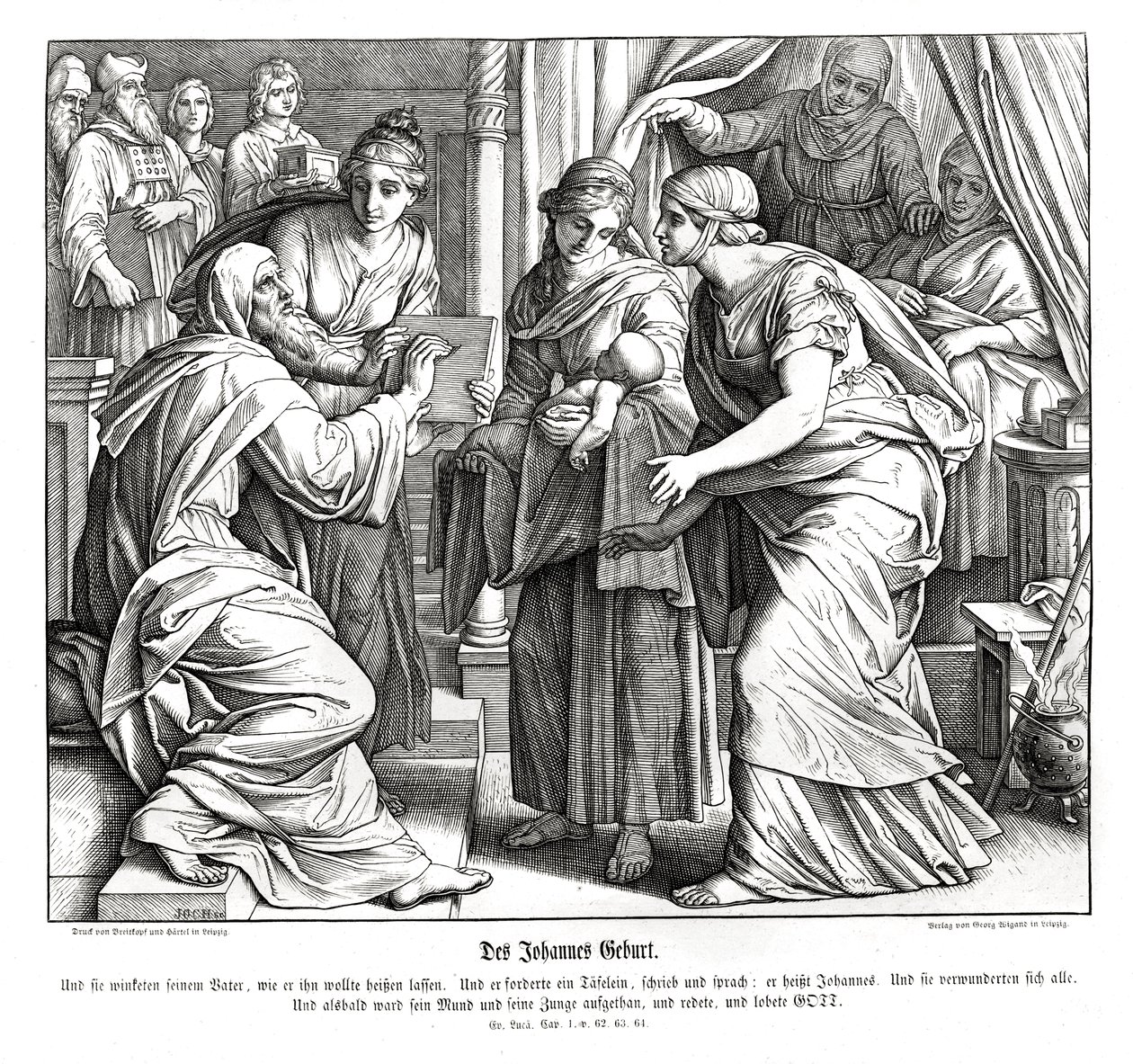 Nascimento de João, Evangelho de Lucas de Julius Schnorr von Carolsfeld