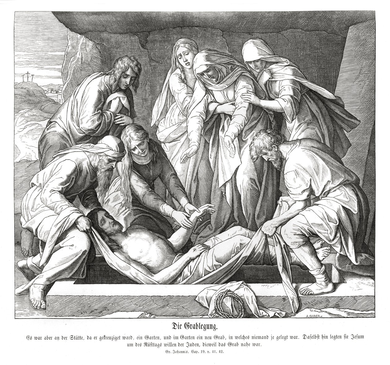 O sepultamento de Jesus, Evangelho de João de Julius Schnorr von Carolsfeld