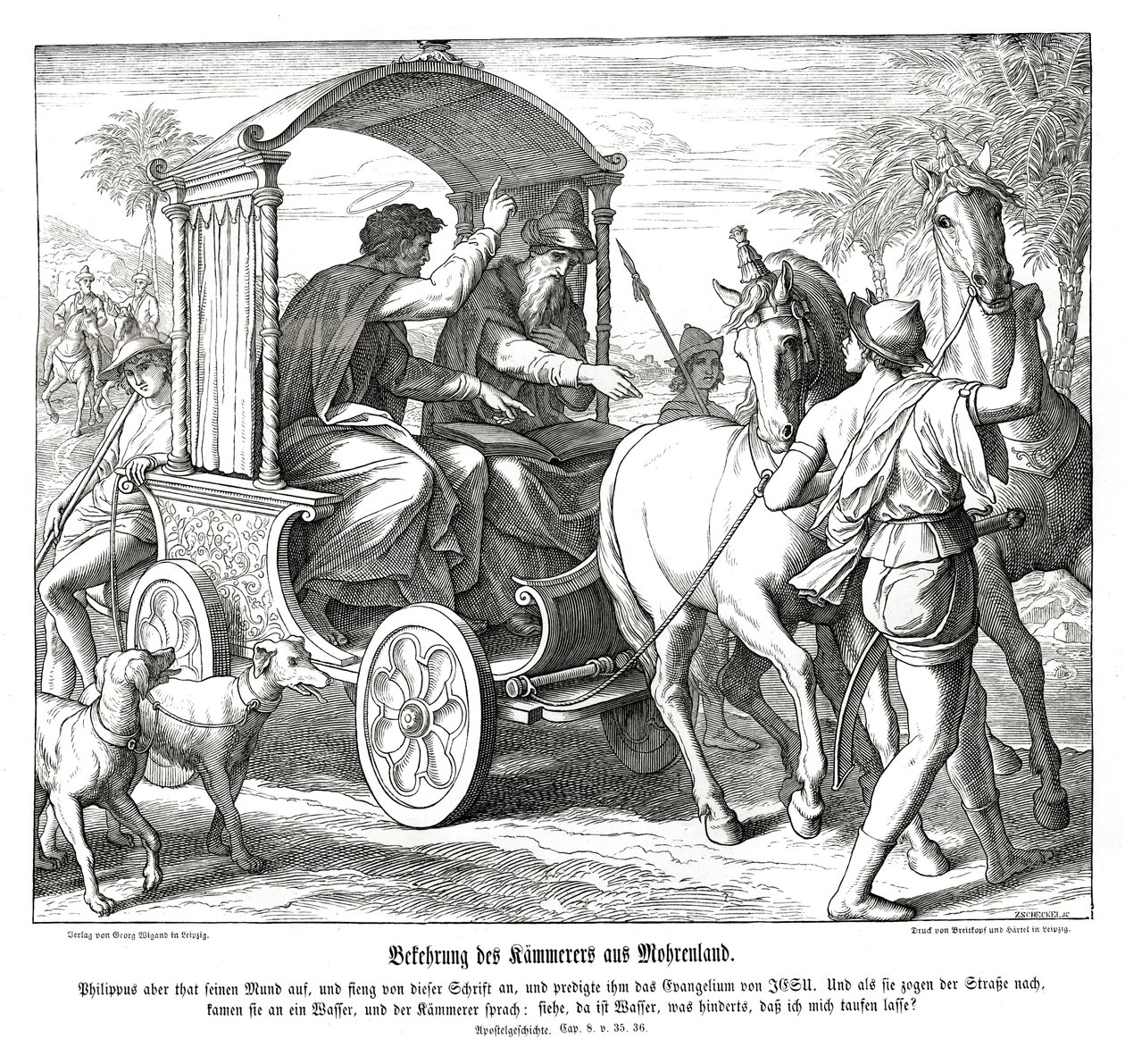 Conversão do Camareiro, Atos dos Apóstolos de Julius Schnorr von Carolsfeld