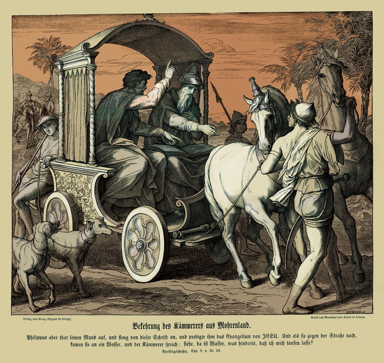 Conversão do Camareiro, Atos dos Apóstolos de Julius Schnorr von Carolsfeld
