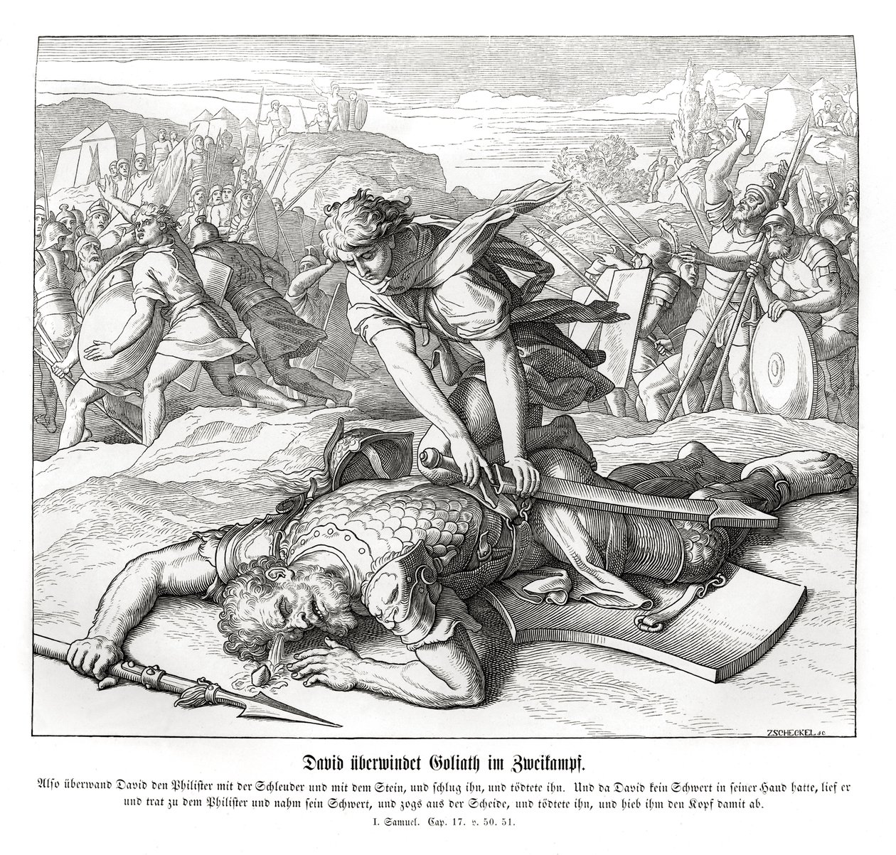 David derrota Golias de Julius Schnorr von Carolsfeld
