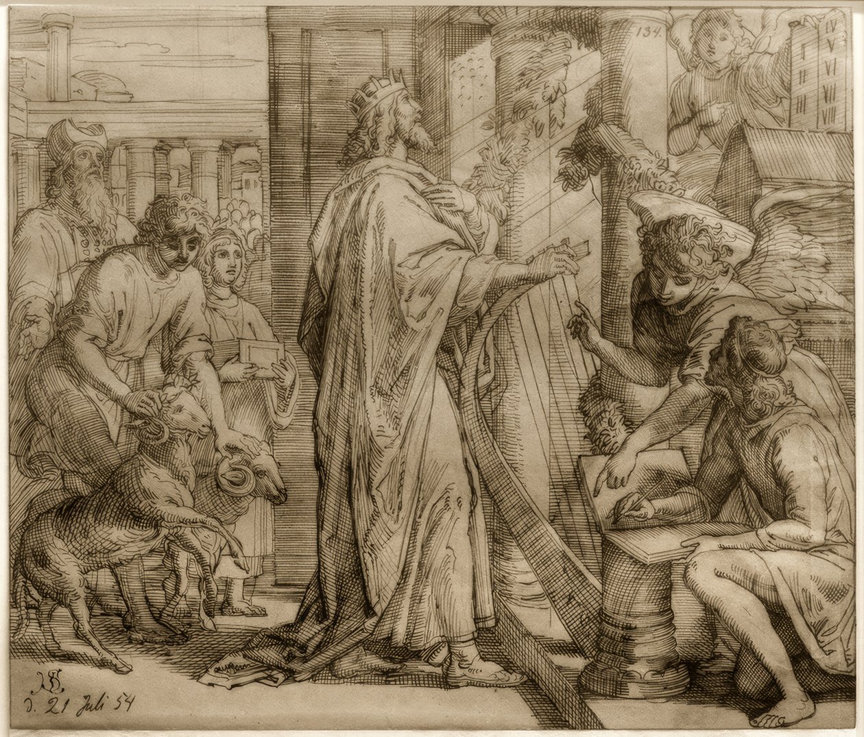 Davi, o salmista - adoração de Julius Schnorr von Carolsfeld