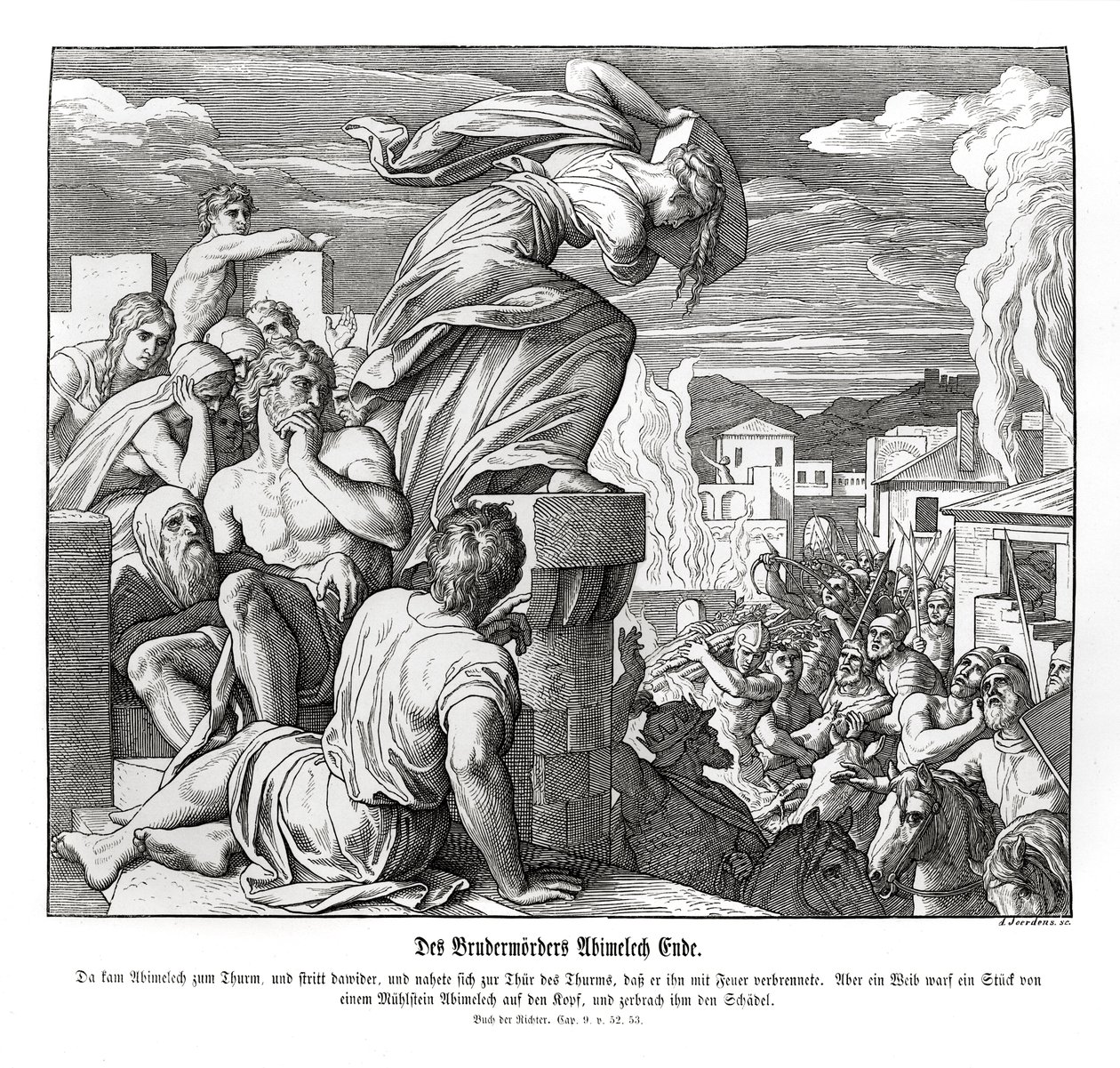 Morte de Abimelech, Juízes de Julius Schnorr von Carolsfeld