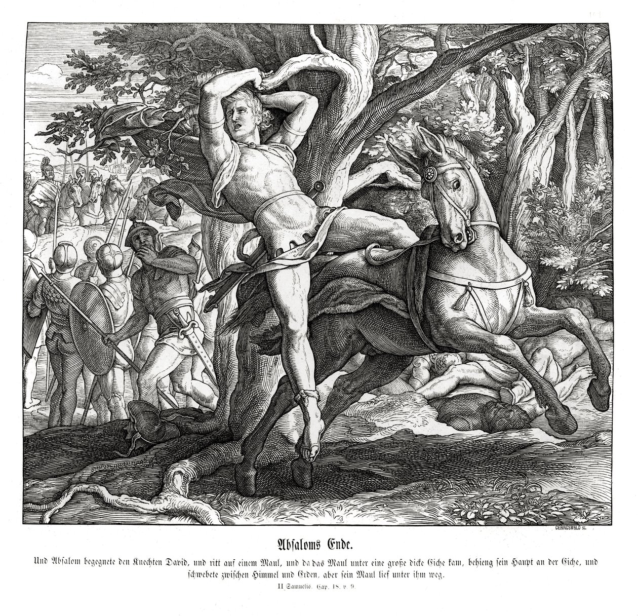 Morte de Absalão, 2 Samuel de Julius Schnorr von Carolsfeld
