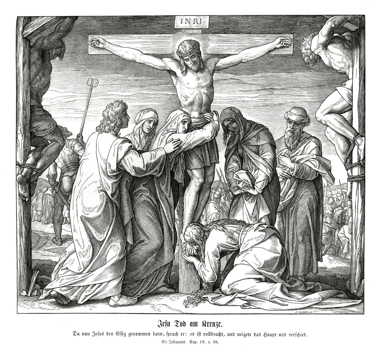 A morte de Jesus na cruz, Evangelho de João de Julius Schnorr von Carolsfeld