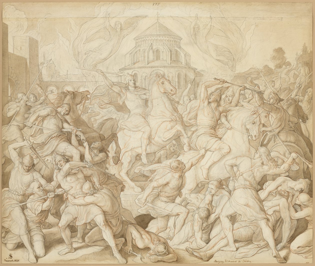 Derrota de Wittekind perto de Bürberg de Julius Schnorr von Carolsfeld