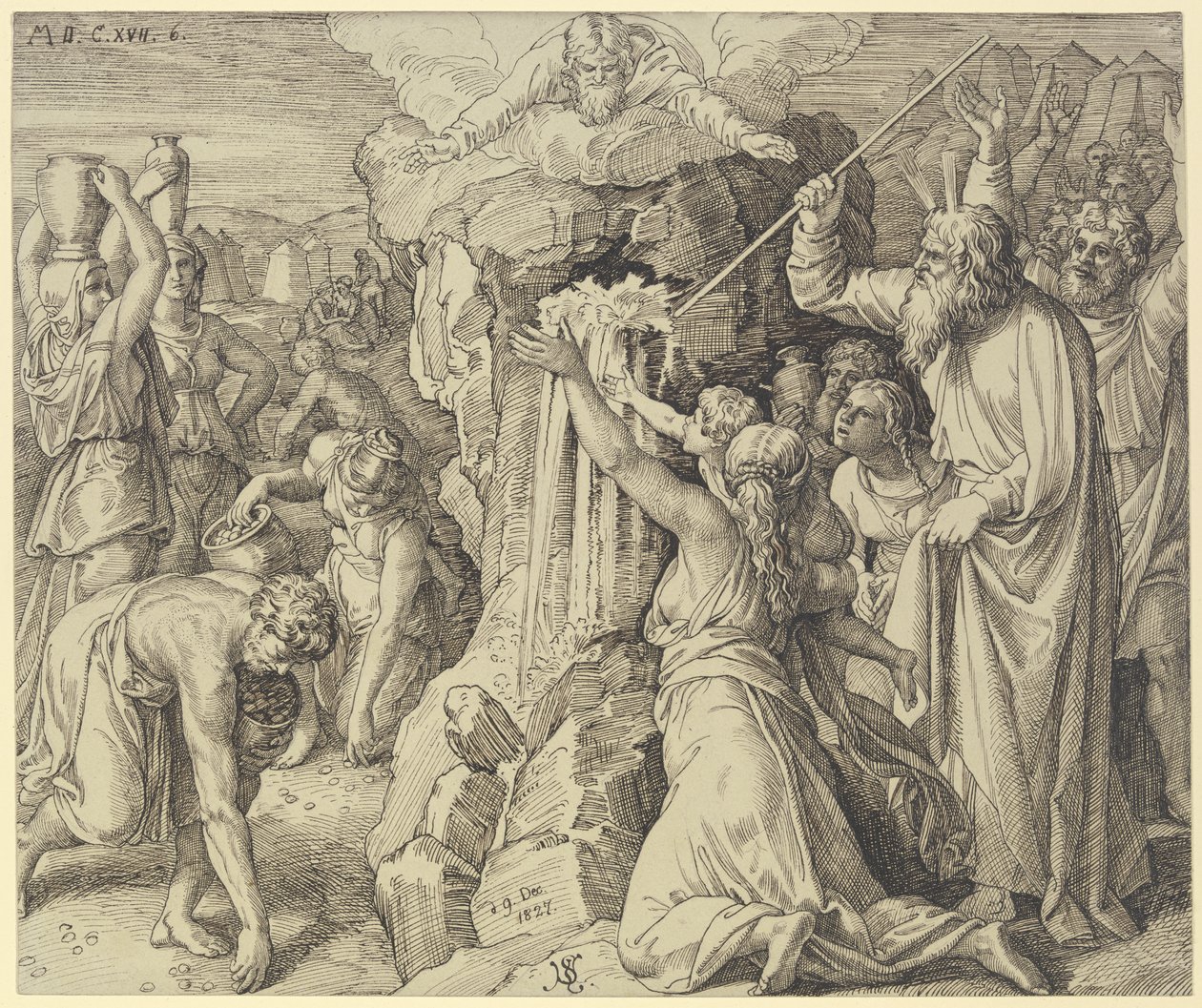 Os filhos de Israel são alimentados e saciados no deserto de Julius Schnorr von Carolsfeld