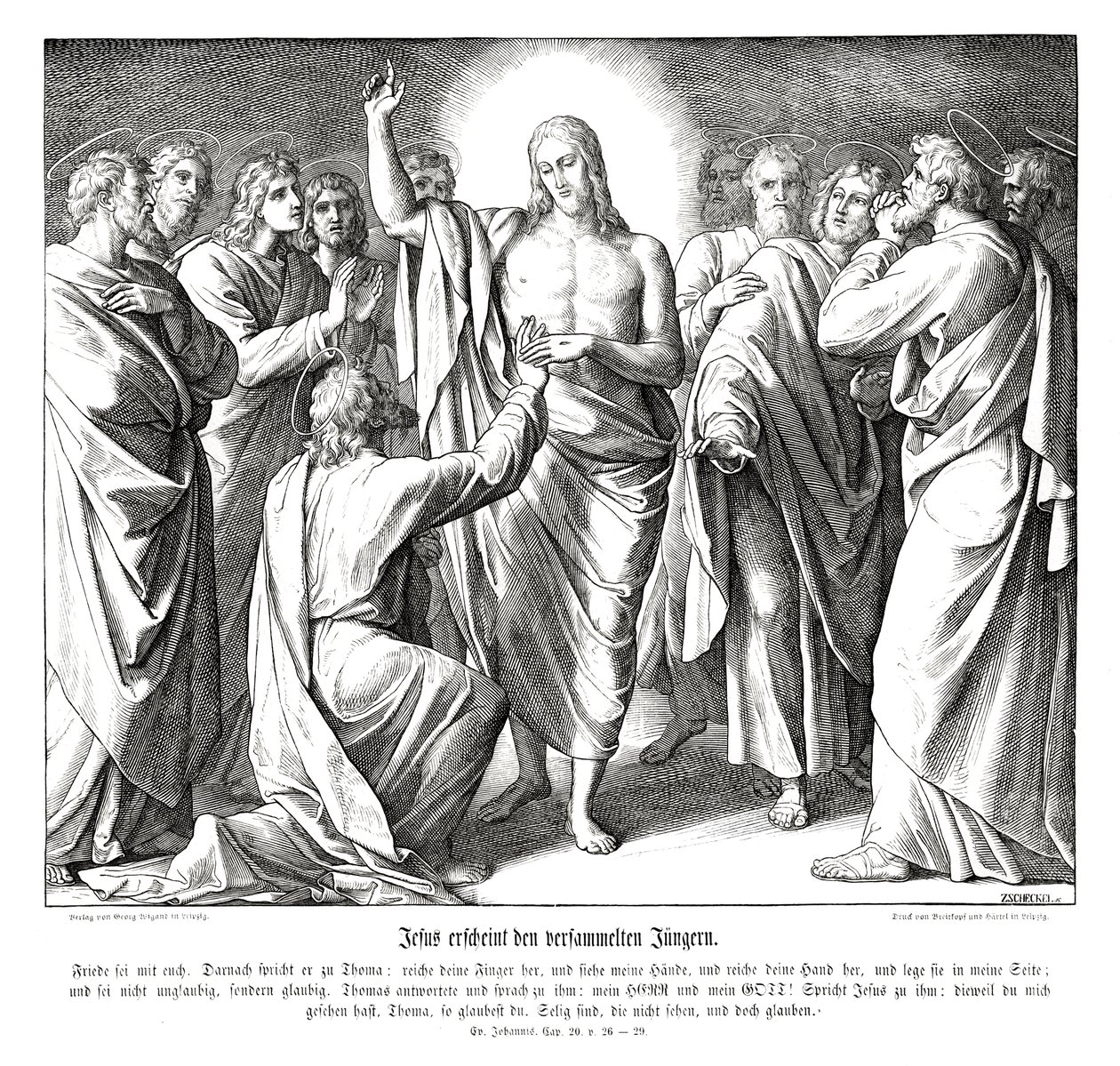 Dúvida de Tomé, Evangelho de João de Julius Schnorr von Carolsfeld