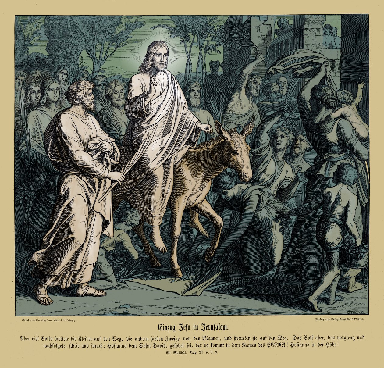 Entrada de Jesus em Jerusalém, Evangelho de Mateus de Julius Schnorr von Carolsfeld