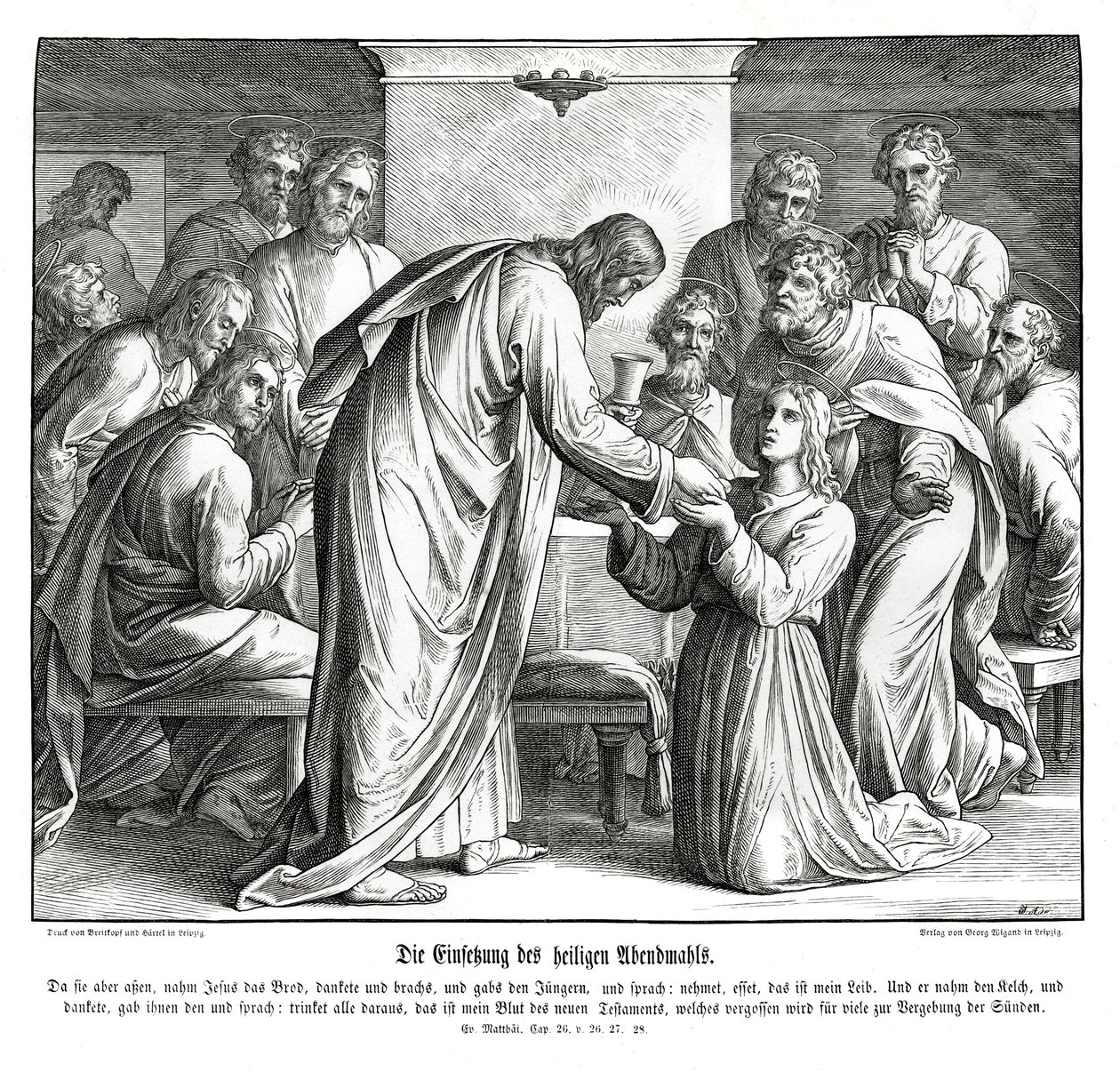 Eucaristia, Evangelho de Mateus de Julius Schnorr von Carolsfeld