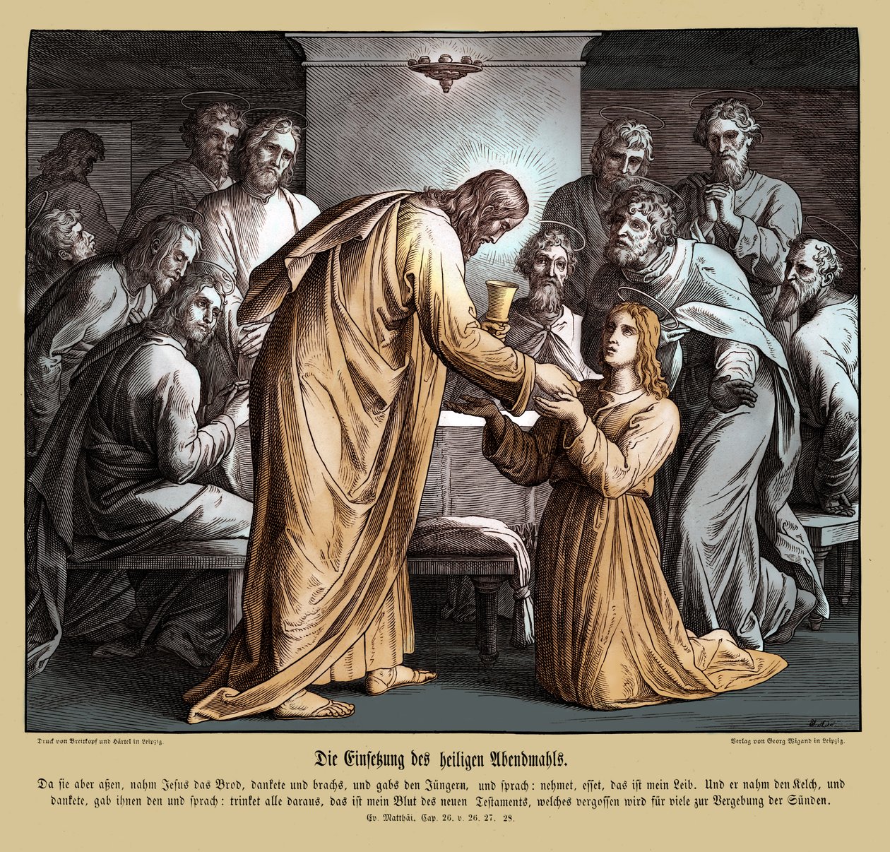 Eucaristia, Evangelho de Mateus de Julius Schnorr von Carolsfeld