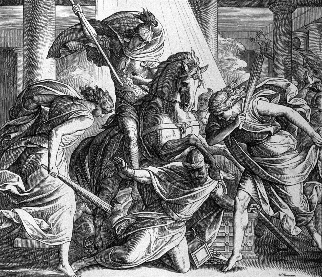 Expulsão de Heliodoro de Julius Schnorr von Carolsfeld