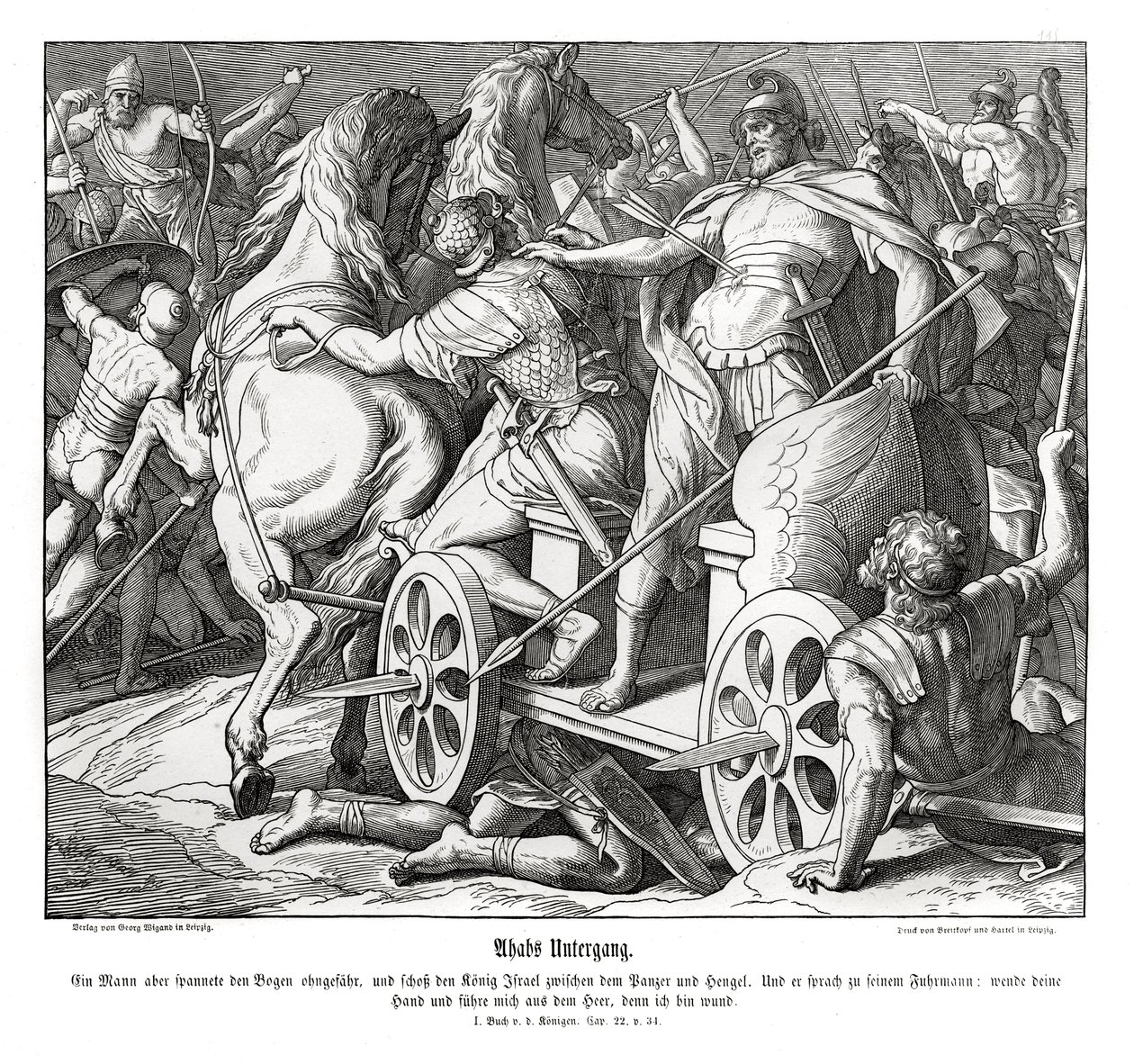 Queda de Ahab de Julius Schnorr von Carolsfeld