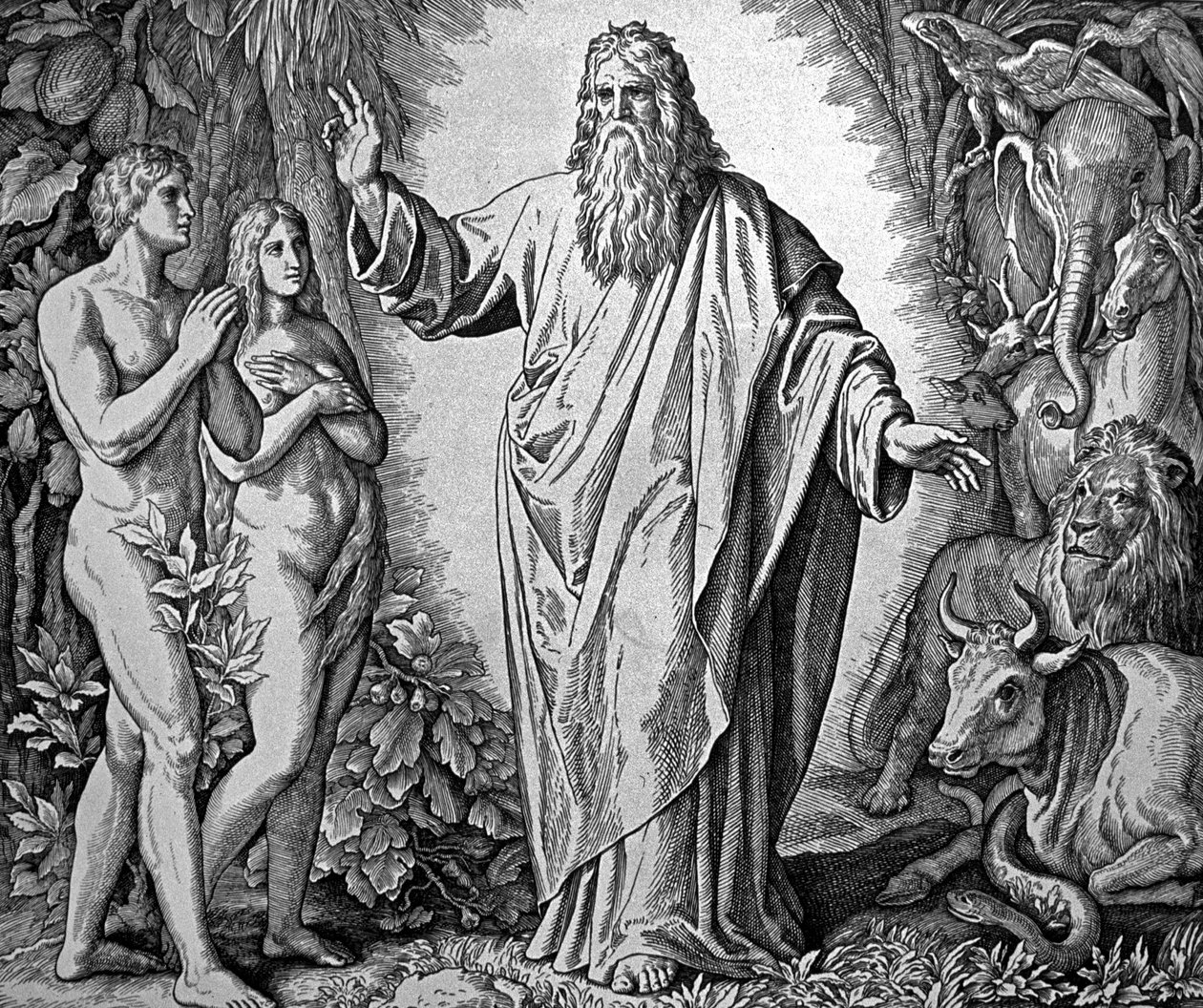 Deus cria Adão e Eva | Julius Schnorr von Carolsfeld