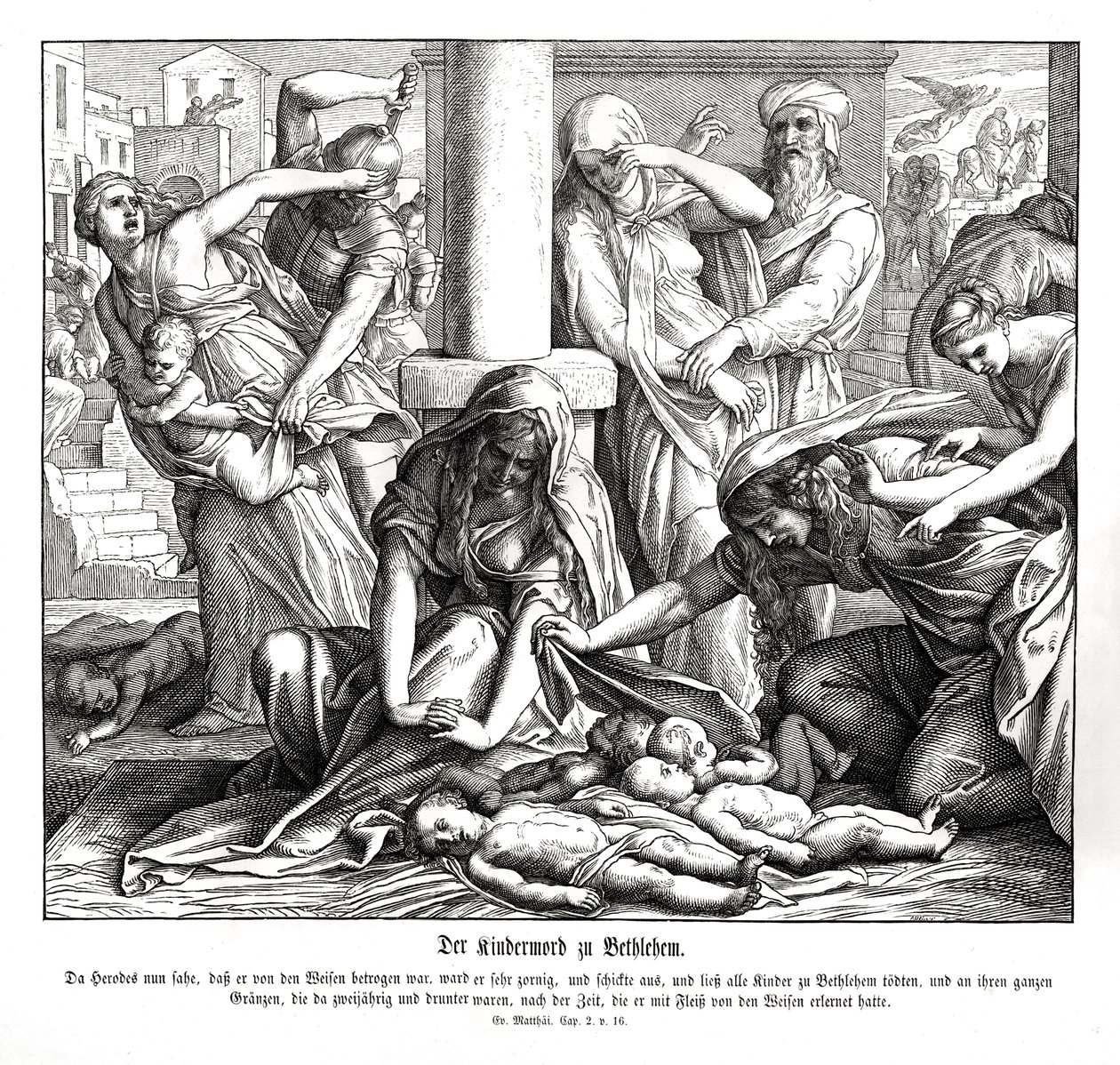 Herodes mata as crianças, Evangelho de Mateus de Julius Schnorr von Carolsfeld