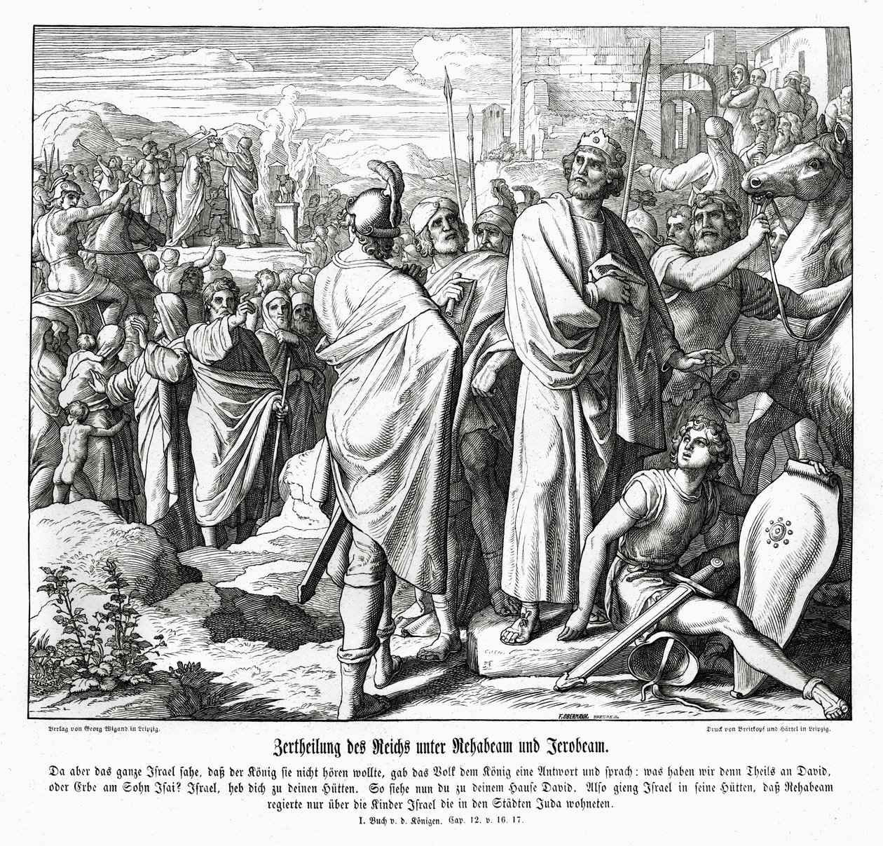 Jeroboão e Rehoboam de Julius Schnorr von Carolsfeld