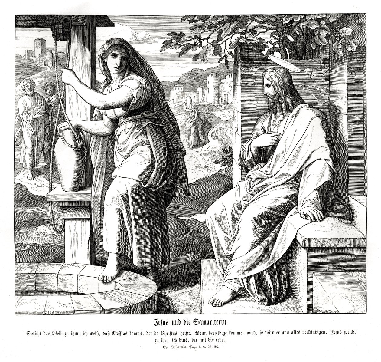 Jesus e a mulher samaritana, Evangelho de João de Julius Schnorr von Carolsfeld