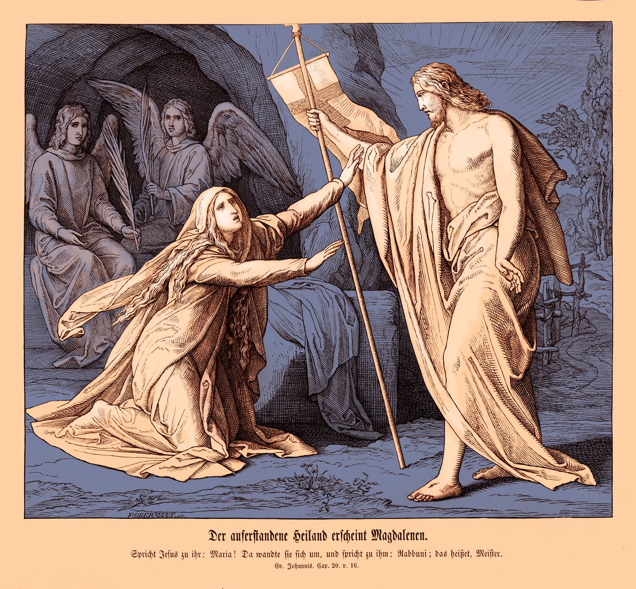 Jesus aparece a Maria Madalena, Evangelho de João de Julius Schnorr von Carolsfeld