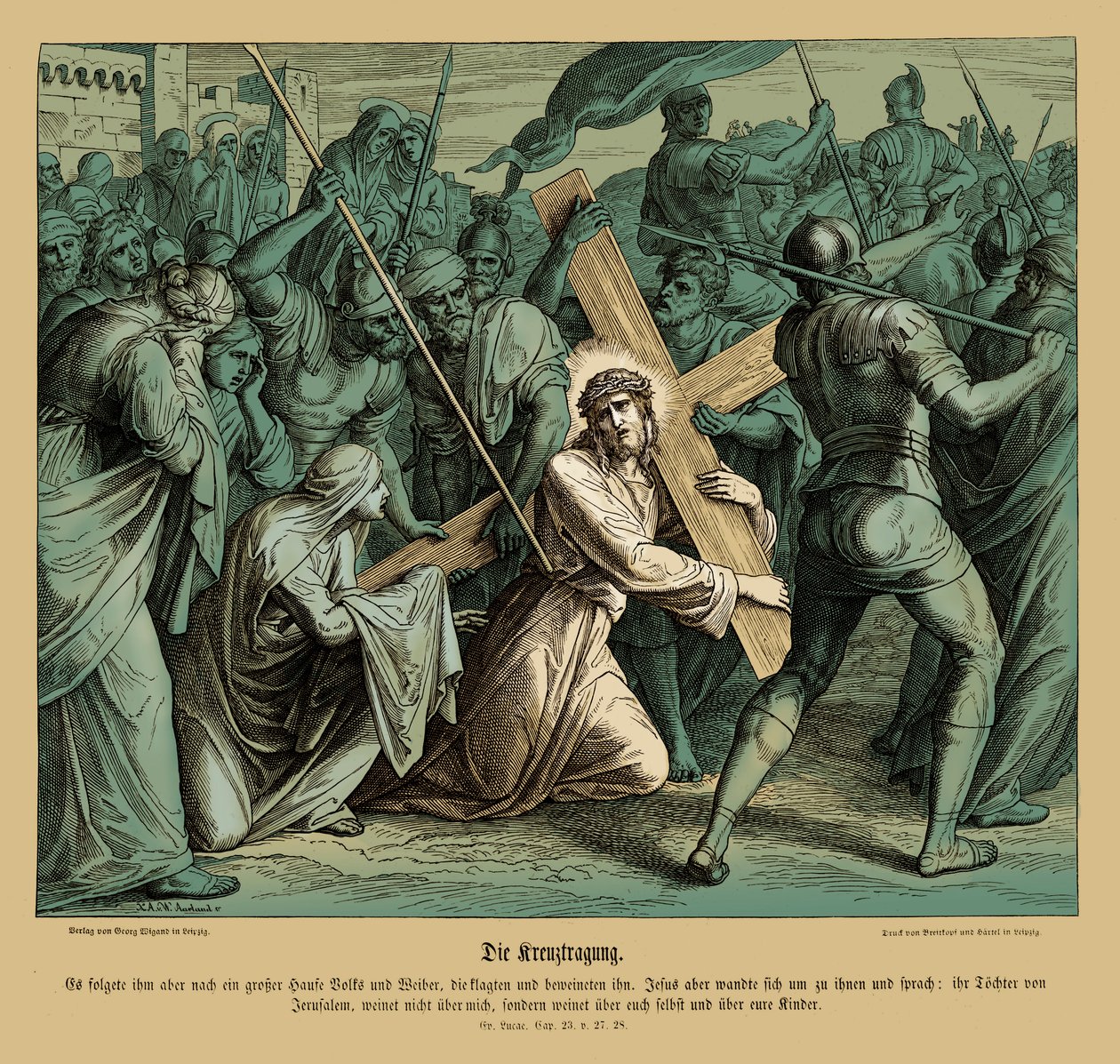 Jesus carregando a cruz, Evangelho de Lucas de Julius Schnorr von Carolsfeld