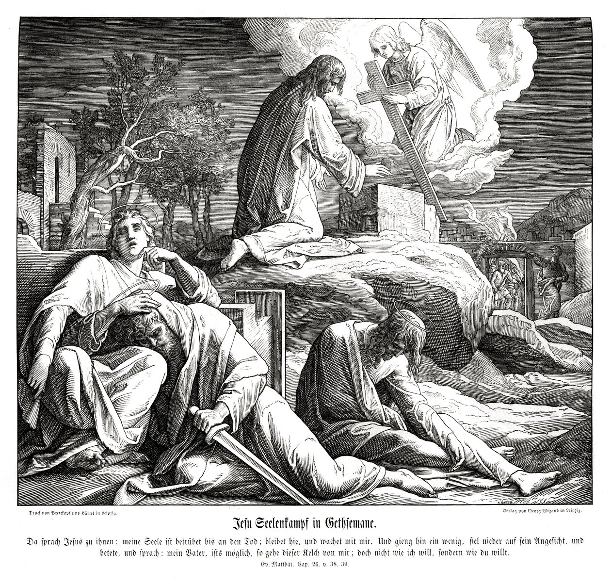 Jesus no Jardim do Getsêmani, Evangelho de Mateus de Julius Schnorr von Carolsfeld