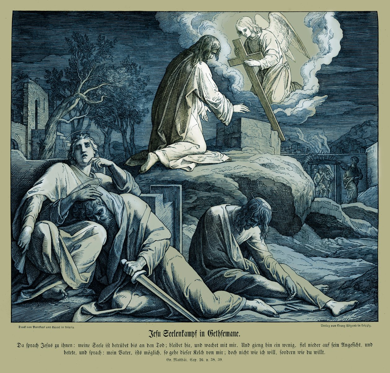 Jesus no Jardim do Getsêmani, Evangelho de Mateus de Julius Schnorr von Carolsfeld