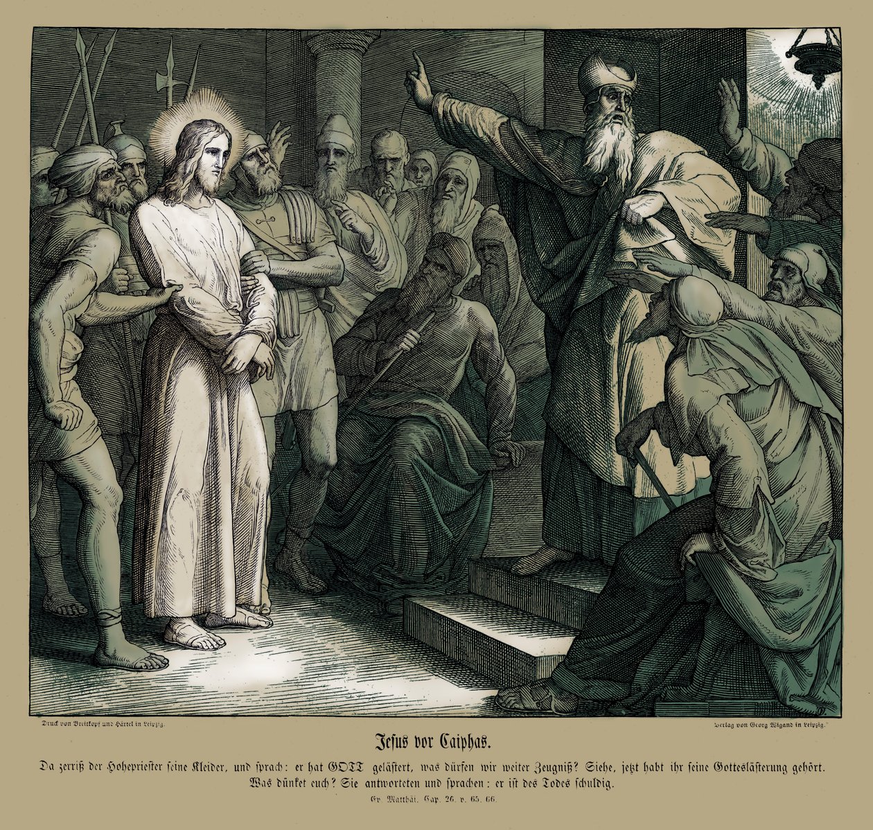 O julgamento de Jesus diante de Caifás, Evangelho de Mateus de Julius Schnorr von Carolsfeld