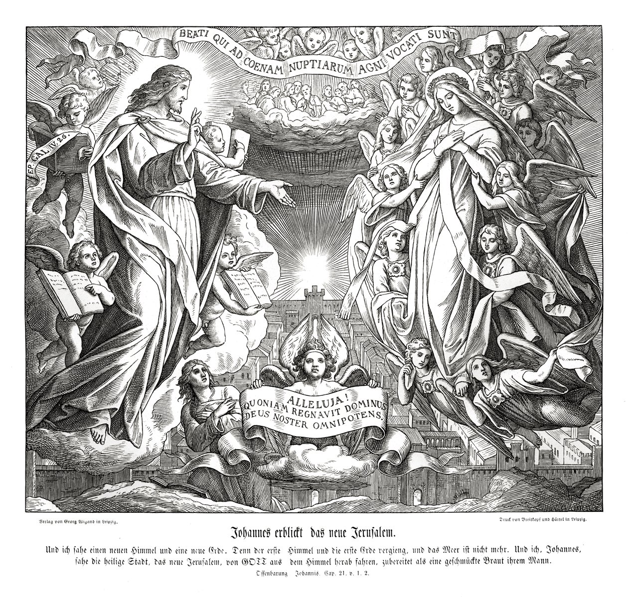 A visão de João da nova Jerusalém, Apocalipse de Julius Schnorr von Carolsfeld