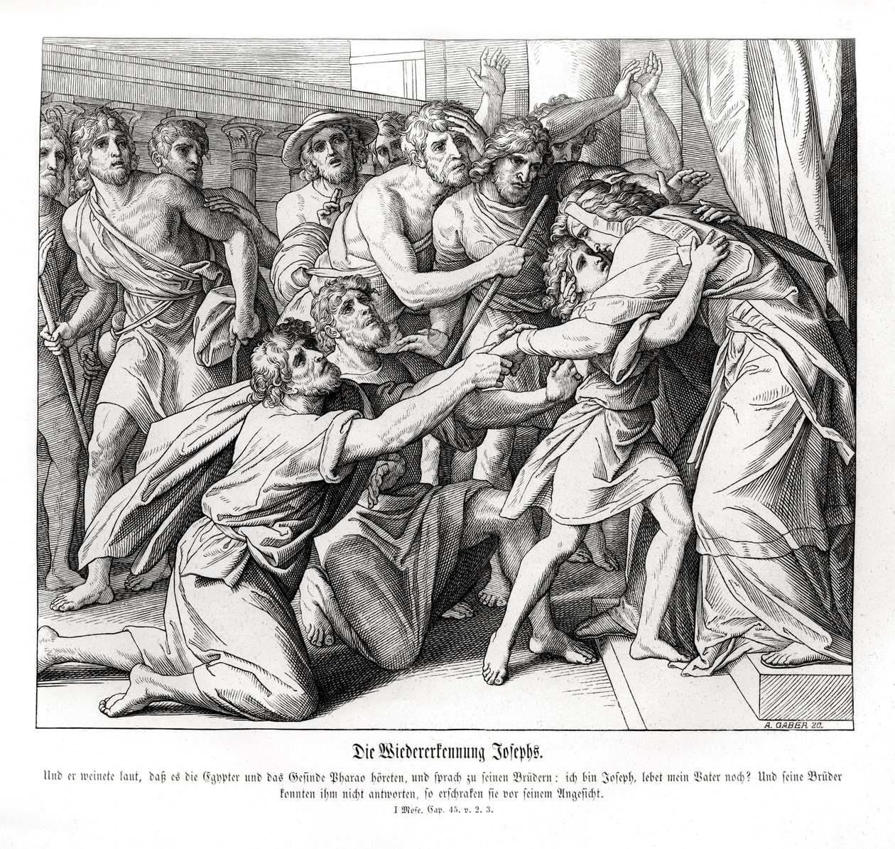 José é reconhecido por seus irmãos, Genesis de Julius Schnorr von Carolsfeld