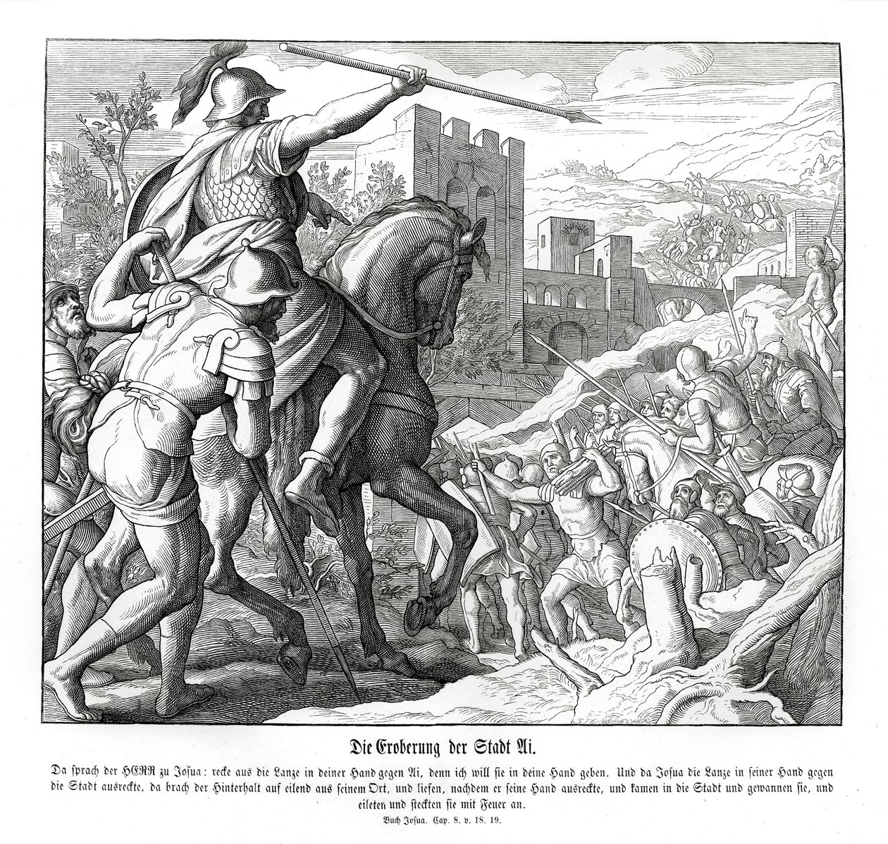 Josué toma a cidade de Ai, Josué de Julius Schnorr von Carolsfeld