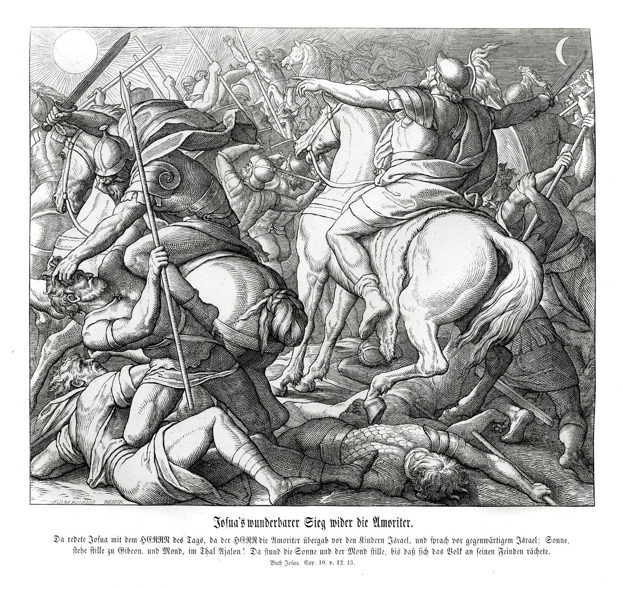 A vitória de Joshua sobre os Amoritas, Joshua de Julius Schnorr von Carolsfeld