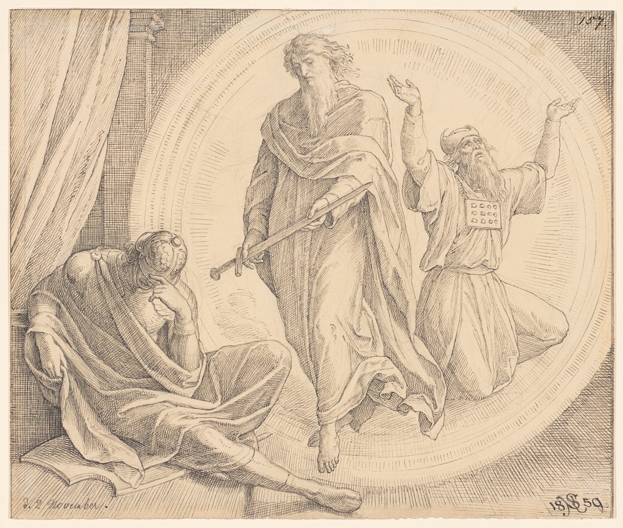 Judas Macabeu contempla uma visão de Julius Schnorr von Carolsfeld