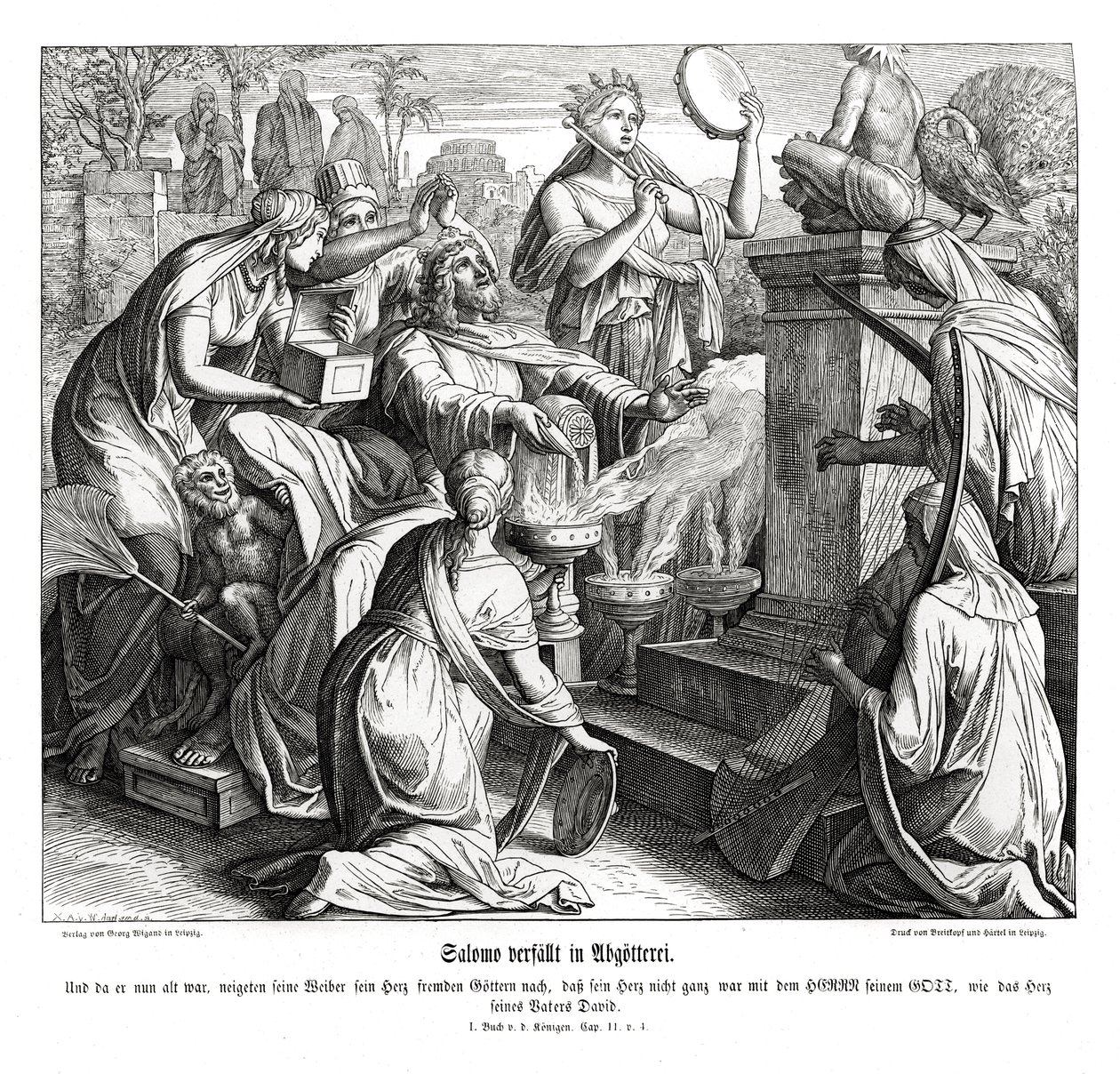 O Rei Salomão cai na idolatria de Julius Schnorr von Carolsfeld