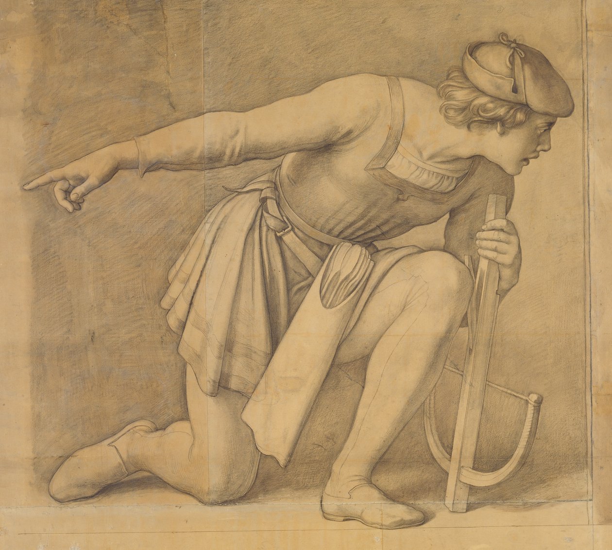 Besteiro ajoelhado do Orlando Furioso de Ariosto de Julius Schnorr von Carolsfeld