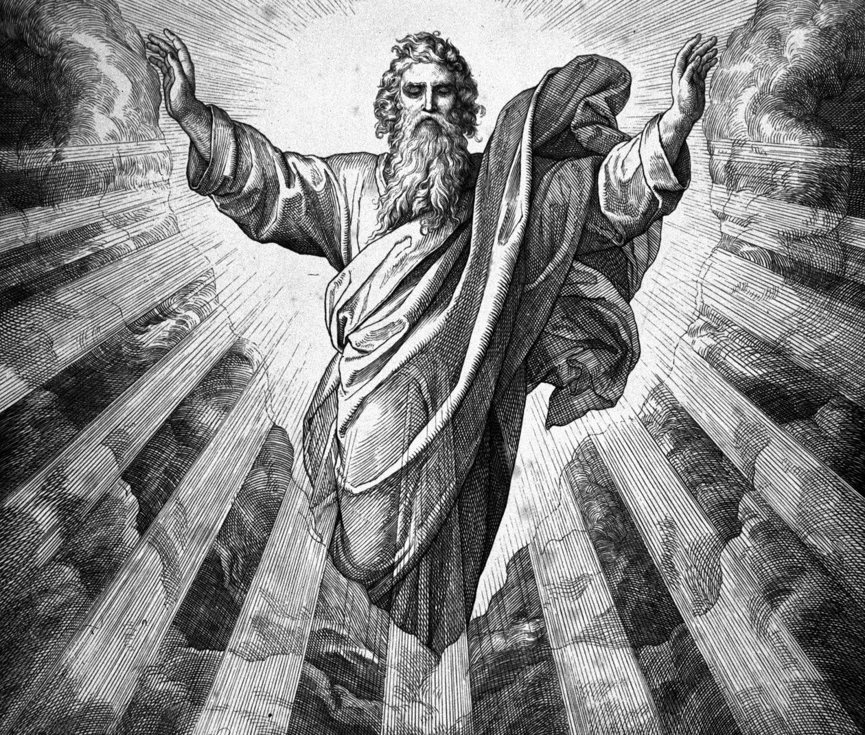 Faça-se a luz. Deus e a Criação de Julius Schnorr von Carolsfeld